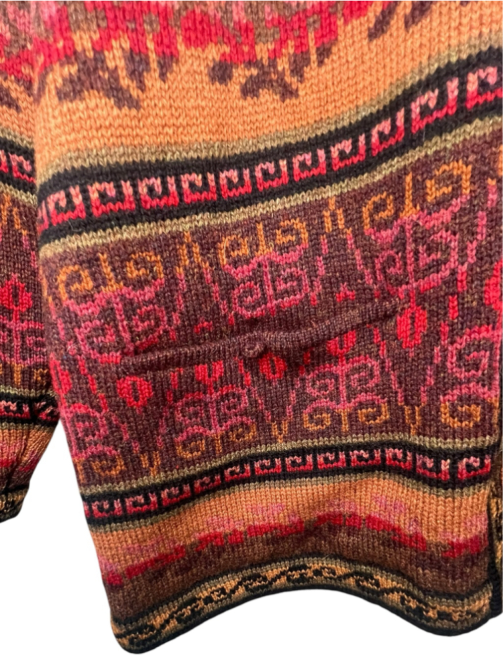 Coldwater Creek 100% Shetland Wool Floral Fair Isle Button Up Cardigan Sweater - Picture 2 of 6